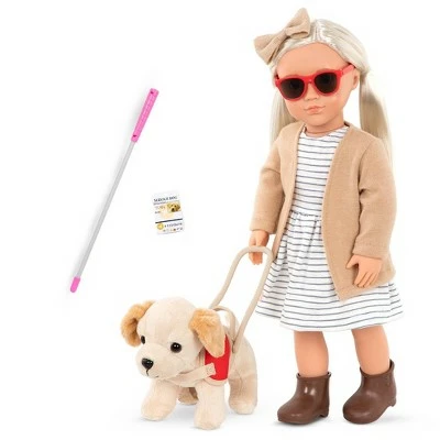 Our Generation 18" Doll with Plush Guide Dog - Marlow 7 Our Generation 18" Doll with Plush Guide Dog - Marlow - Image 5