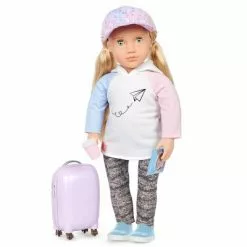 Our Generation Ari with Rolling Luggage & Accessories 18" Travel Doll