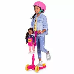 Our Generation By My Side Scooter with Light-up Wheels and 18" Doll Carrier