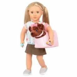 Our Generation Dog Carrier & Pet Care Grooming Set for 18" Dolls - Happy Puppies