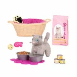 Our Generation Cat Pet Plush Care Accessory Set for 18" Dolls