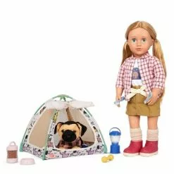 Our Generation Camping Tails Pet Tent Accessory Set for 18" Dolls