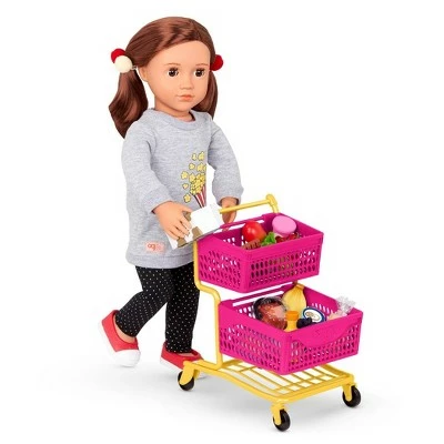 Our Generation Grocery Day Shopping Cart Pink & Yellow Accessory Set for 18" Dolls 4 Our Generation Grocery Day Shopping Cart Pink & Yellow Accessory Set for 18" Dolls - Image 2