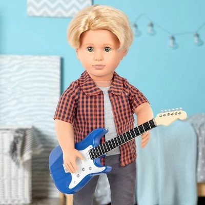 Our Generation 18" Boy Doll Outfit with Electric Guitar - Plaid to Rock 3 Our Generation 18" Boy Doll Outfit with Electric Guitar - Plaid to Rock