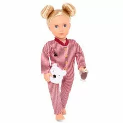 Our Generation One-Piece Pajama Outfit for 18" Dolls - Bear-ly Tired