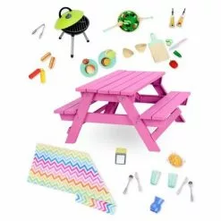 Our Generation Picnic Table Set with Play Food Accessories for 18" Dolls - Pink 7 Our Generation Picnic Table Set with Play Food Accessories for 18" Dolls - Pink -Our Generation Sales Shop unnamed file 672