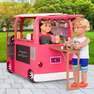 Our Generation Grill to Go Food Truck Playset with Electronics for 18" Dolls - Pink 3 Our Generation Grill to Go Food Truck Playset with Electronics for 18" Dolls - Pink
