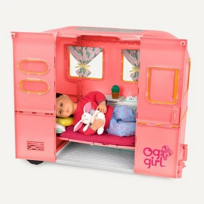 Our Generation RV Seeing You Camper for 18" Dolls - Pink 4 Our Generation RV Seeing You Camper for 18" Dolls - Pink - Image 2