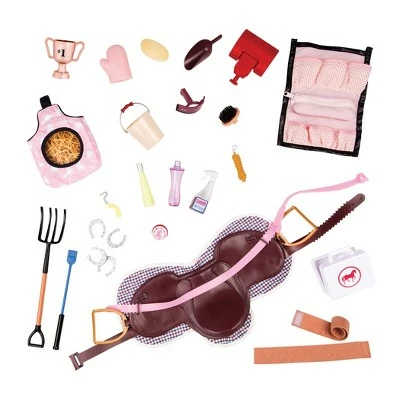 Our Generation 18" Posable Riding Doll Lily-Anna with Outfits, Horse, and Trailer Accessory 8 Our Generation 18" Posable Riding Doll Lily-Anna with Outfits, Horse, and Trailer Accessory - Image 6